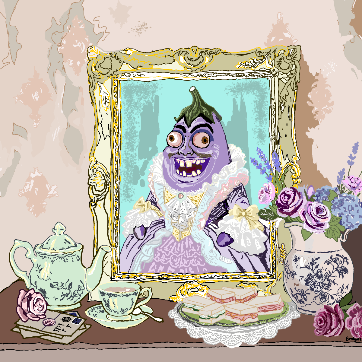 Eggplant drawing by Bridgitte