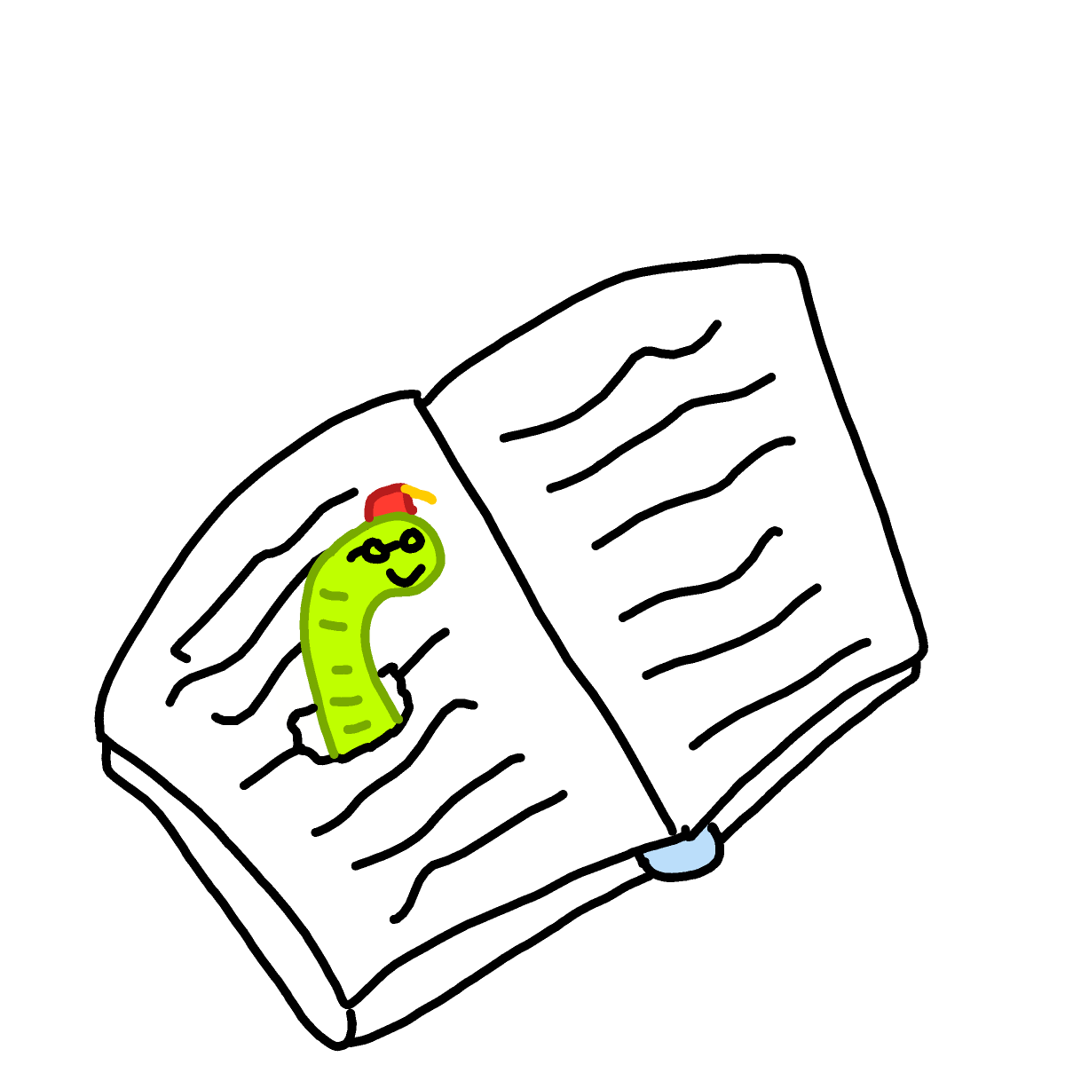 Bookworm drawing by conn0rr