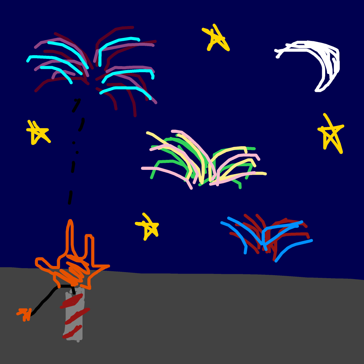 Firework drawing by oxox