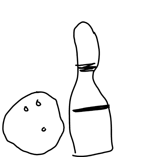 Bowling Pin drawing by coal-mild-peace