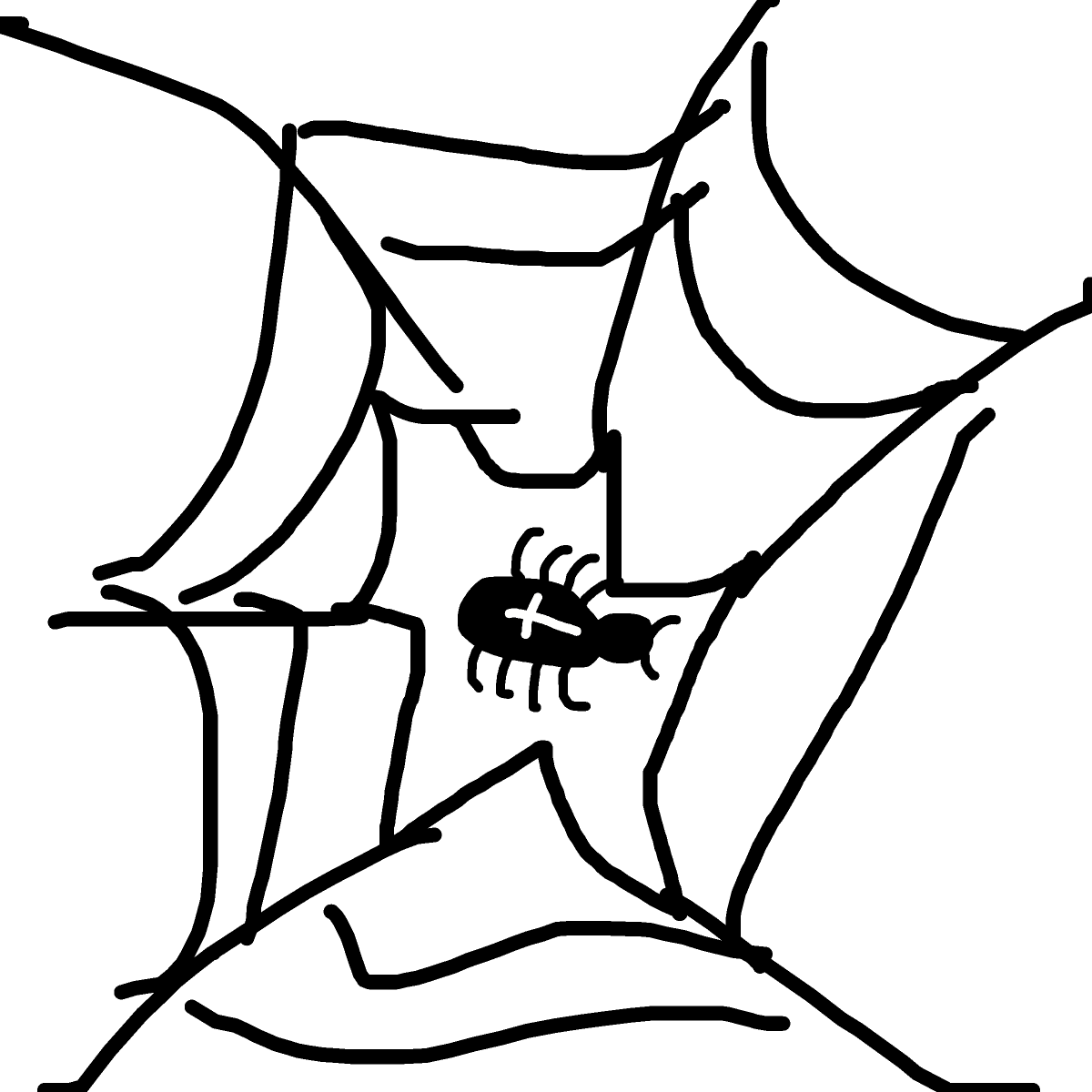 Spider Web drawing by cyan-bronze-net