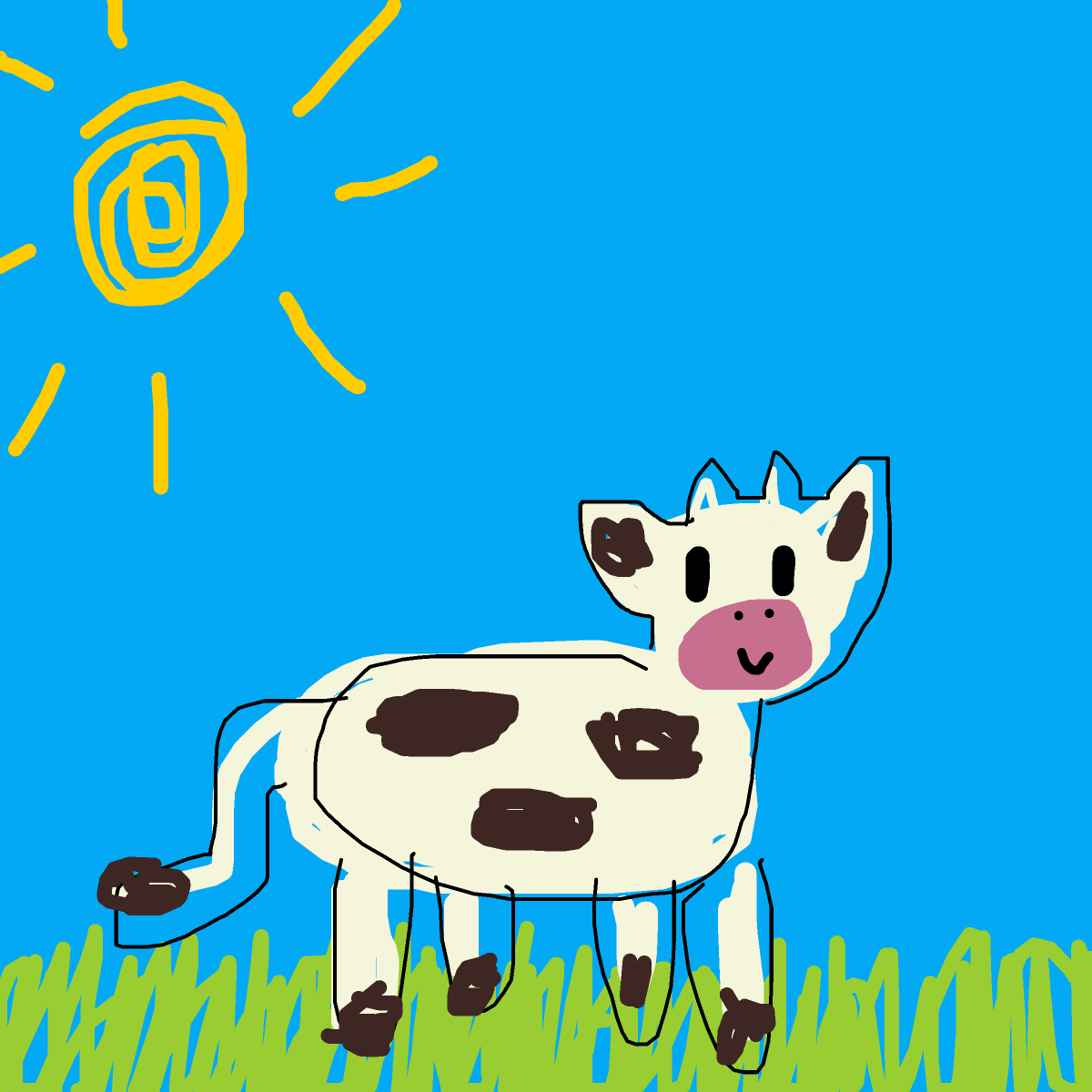 Cow drawing by pure-wave-frost