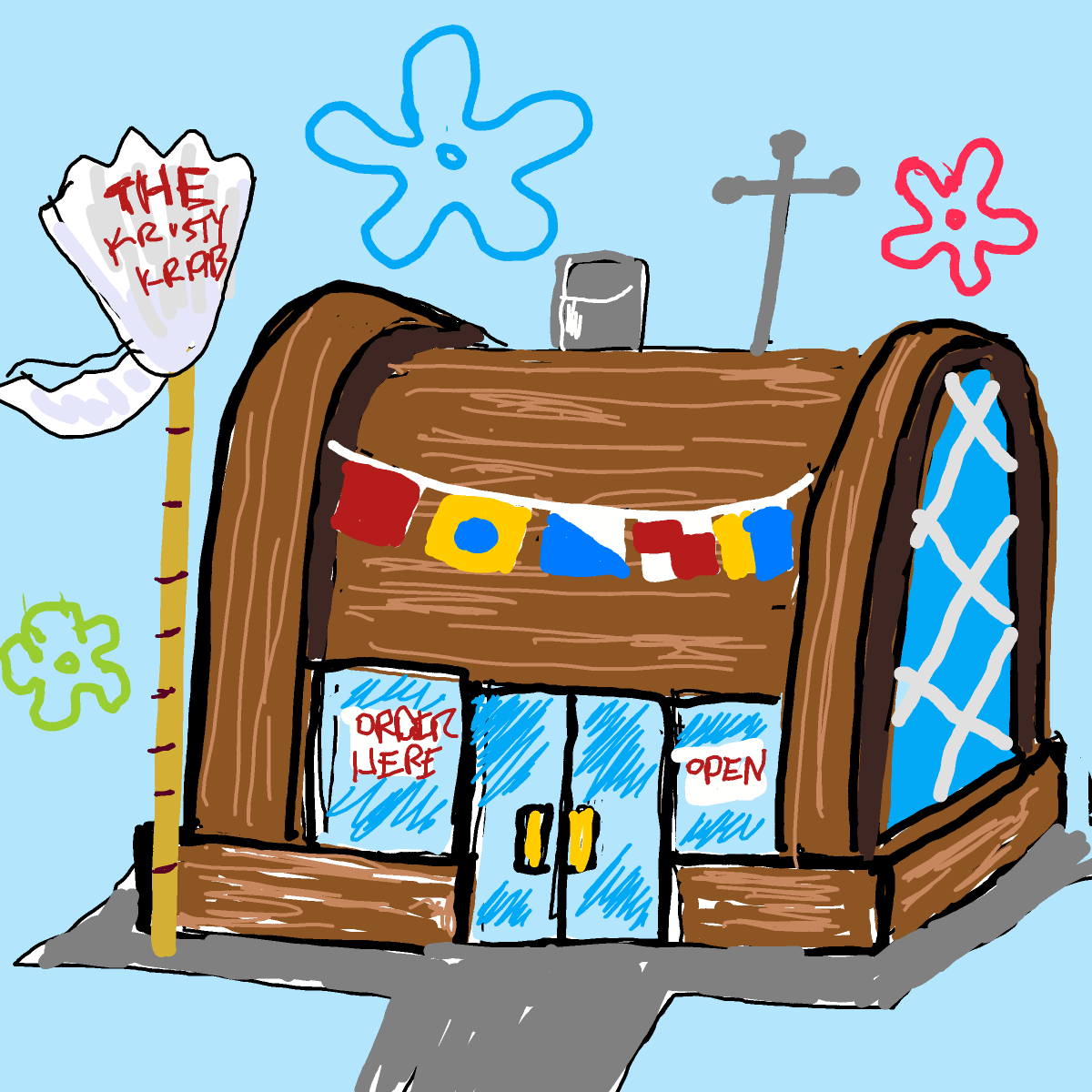 Krusty Krab drawing by manders