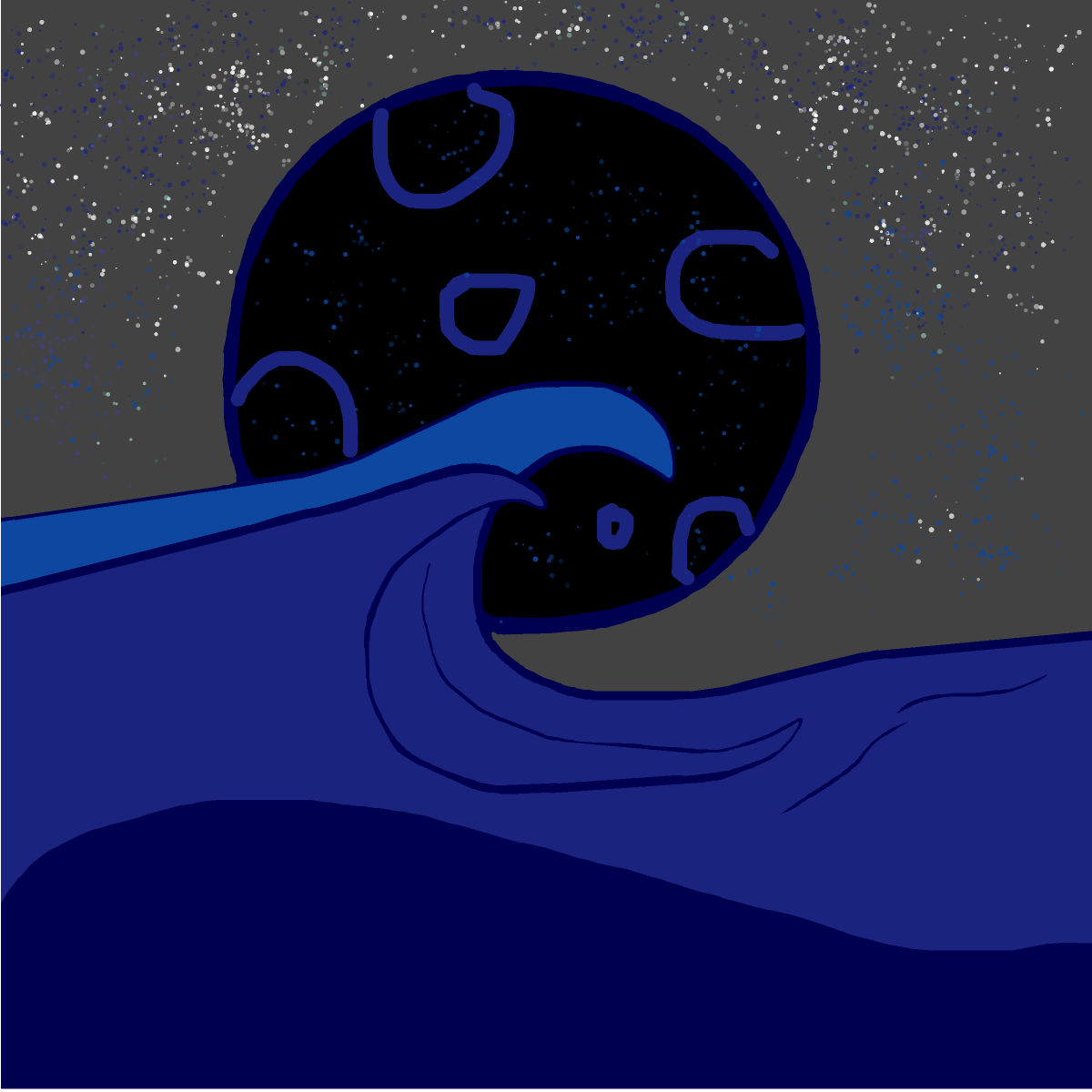 Wave drawing by glowxsticx