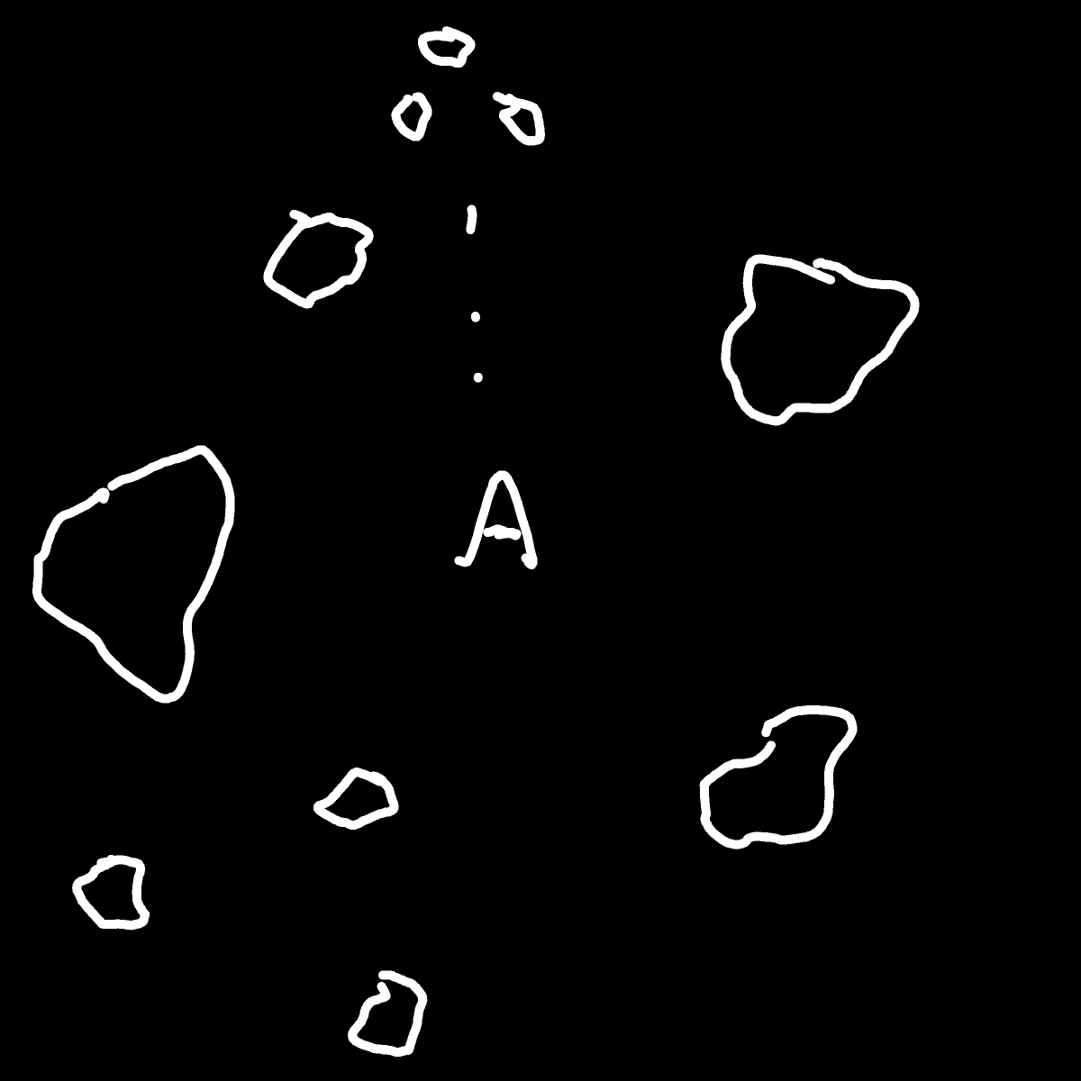 Asteroid drawing by Guardianoflives