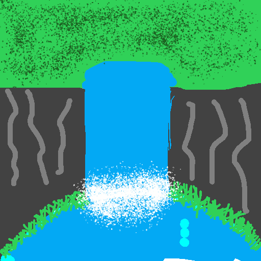 Waterfall drawing by pancakes palette