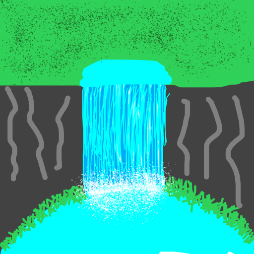 Waterfall drawing by pancakes palette