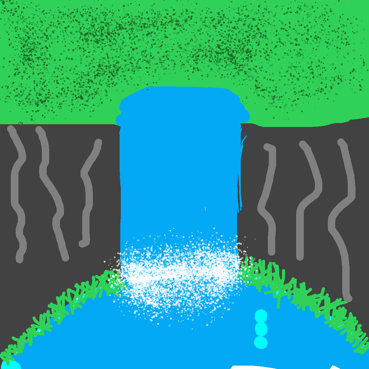 Waterfall drawing by pancakes palette