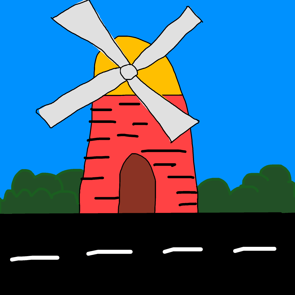 Windmill drawing by carla